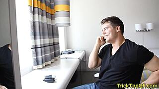 Cheating gf blindfolded and pussyfucked by friend