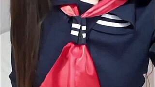 cute latina teases with her small tits on display