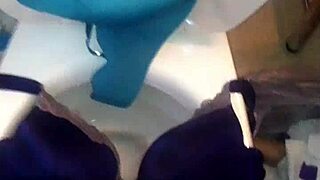 Step sister in 40dd bra and panties receives cumshot.