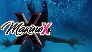 So, Maxine X is just casually dildo fucking herself, squirting everywhere while sliding it deep in her wet pussy.