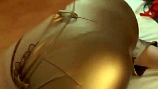 2227 01 vertical - french amateur clothed sex in a sexy spandex brown lace and satin lingerie bra panties boots blowjob rimming pounded pussy spanking dirty talk