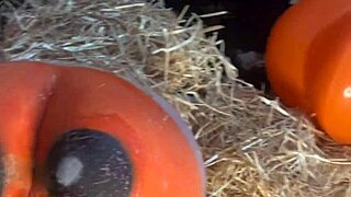 Teen gets double creampied in pumpkin patch 😈