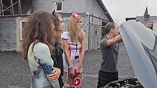 Halloween video in the car at work