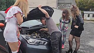 Halloween video in the car at work