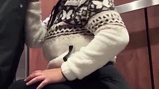 horny after bar public fuck in elevator