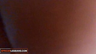 Horny BBW ebony tongues juicy fat pussy of stepsister until she cums hard