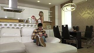 Family business turns into wild cock sucking and bending over.