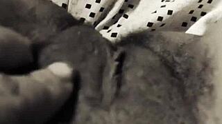 Horny stepmom rubs her wet pussy