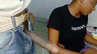 African teen 18+ gives me sloppy head cum on her face