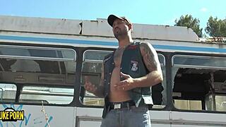 Martyr Fucks Young Brunette With Big Tits On Bus.