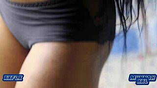 Ebony slut takes rough missionary fuck for rent