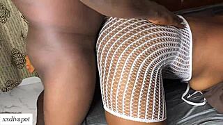 My stepson saw me using my bullet vibrator on my wet pussy then he diseased to make me feel better with his big black cock