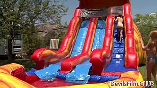 outdoor lesbians engage in pussylicking and muff diving with toys