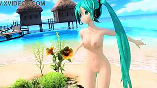 Look at Hatsune Miku's big tits and ass nude!