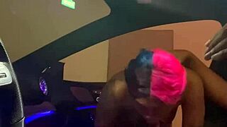 Ebony Slut Gets Sloppy with Big Cock in CLS 500