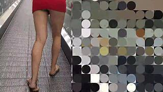 Wife Showing Off Without Panties in Public