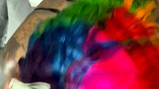 Wow, the prettiest cowgirl rides his big black cock!