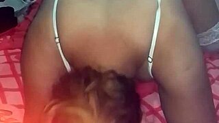 front camera recording of sex with a blonde in sexy lingerie