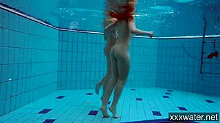 Hot Russian girls dominate the pool with stunning bikini swims