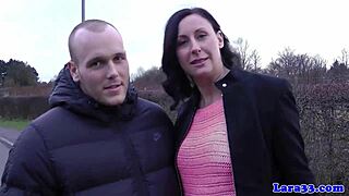 British milf in stockings bent over for doggystyle and facial 😍