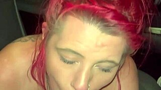 redhead hooker fucked bareback and filled with cum