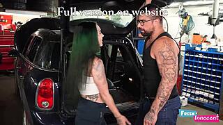 is this teen getting fucked by her mechanic?