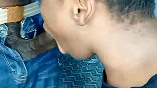 African teen 18+ gives me sloppy head cum on her face