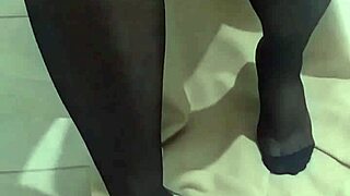 my mature mother-in-law has this panty fetish and we had lesbian sex in the kitchen with stockings and natural tits