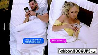 bratty blonde babe bangs her lucky step-brother hard