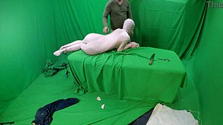 Scarlett Johnson gags hard while deepthroating a thick cock in intense action.