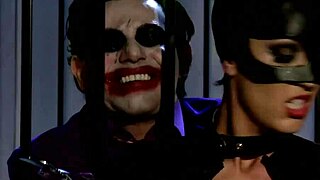 Katwoman Jennifer Dark prowls into prison cage for 3way blowjob tits riding muff diving doggystyle facial