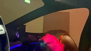 Ebony Slut Gets Sloppy with Big Cock in CLS 500