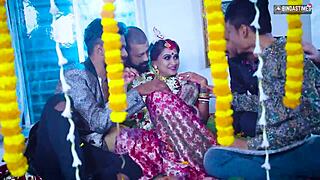 yo, check this wild gangbang suhagarat with indian wife and four husbands! 🔥