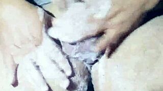 Beautiful Naked Man Bathes In Shower