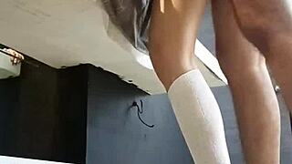 sexy young colegiala gets her tanguita removed under school skirt and fucked hard by classmate