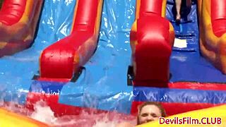 outdoor lesbians engage in pussylicking and muff diving with toys