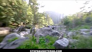 hey, watch this petite blonde teen get drilled outdoors by stepdad riley star ike diezel