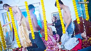 yo, check this wild gangbang suhagarat with indian wife and four husbands! 🔥
