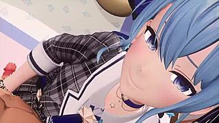 Watch Suisei give a handjob on her channel