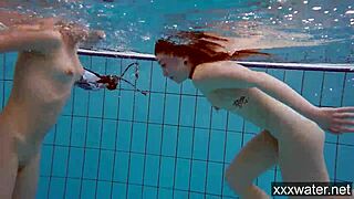 Hot Russian girls dominate the pool with stunning bikini swims