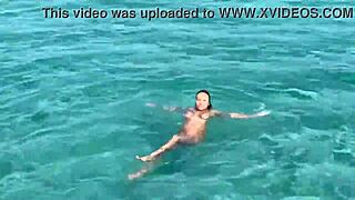 Sexy Monika Fox Swims Naked In Pool And Sea In Hot Country