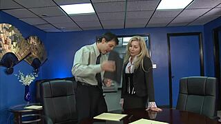 Nympho manager orders employee for a quick, hard office fuck. No mercy shown!
