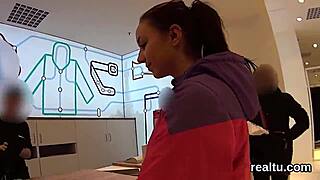 Flawless czech teen 18+ie was teased in the supermarket and drilled in pov 😍