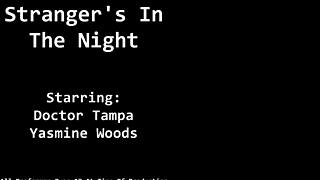 Yasmine Woods experiences humiliation with blindfold and handcuffs backstage at night.