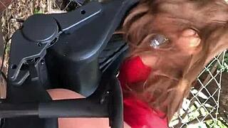 finally, my oldest stepdaughter gave me her ass with that sex toy