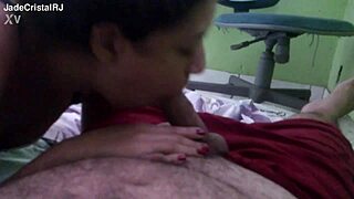 brunette friend close-up while husband works