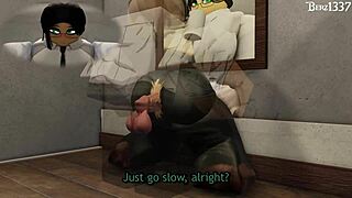 Rough doggystyle sex with big cock in office POV scene