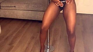 Ebony Divine with Fat Ass and Tits Gets Fucked and Creampied Hard