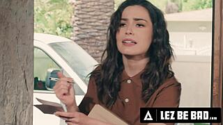 lez be bad, summer col welcomes chanel camryn with strap-on