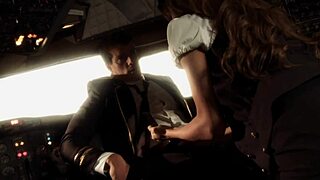 Airplane scene where pilot fucks hostess in 4k porn